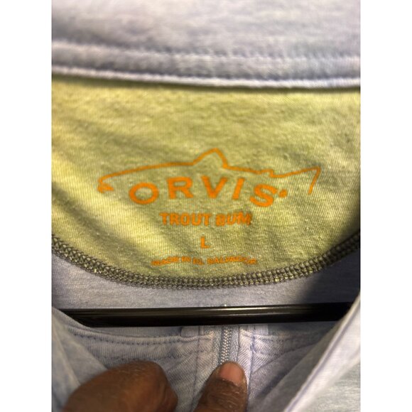 Orvis Lightweight Blue Half-Zip Pullover Shirt L - Picture 9 of 14